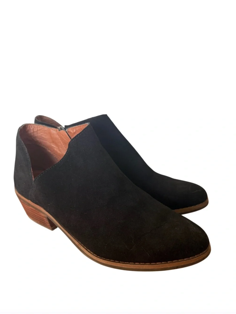 Black Suede Slip-On Fenley Booties by Lucky Brand-Size 8M